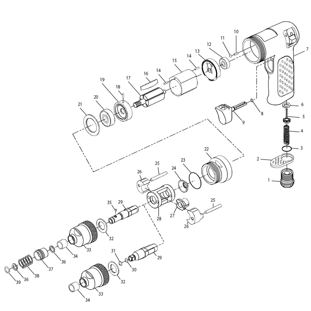 Diagram Diagram and Parts List for IR2101QC  Ingersoll Rand Wrench